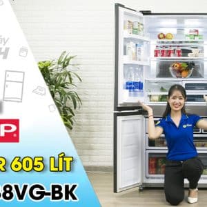 Tủ lạnh Sharp Inverter 605 lít SJ-FX688VG-BK