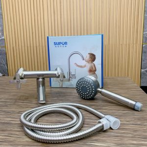 Bộ sen tắm SUPOR 212302-02-LS, có vòi rửa chân, bát sen to, inox 304 xịn